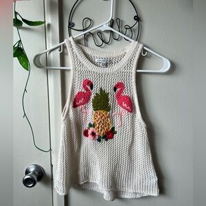 American Eagle Outfitters Cream Knit Top